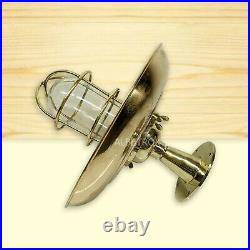 Nautical Marine Bulkhead Light Antique Brass Retro Ceiling Fixture With Shade