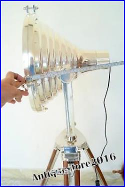 Nautical Marine Floor Lamp Spot Light Tripod Stand Vintage Look Industrial Decor