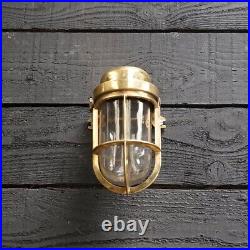 Nautical Marine Original Antique Old Brass Vintage Ship Swan Wall Light Lot 2