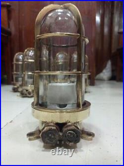 Nautical Marine Ship Old Brass Mount Bulkhead Passageway Light 2 Pcs