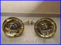 Nautical Marine Swan Brass Wiska Wall Light with Brass Shade Set of 2