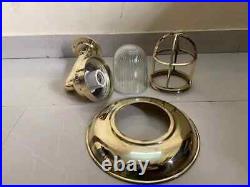 Nautical Marine Swan Brass Wiska Wall Light with Brass Shade Set of 2