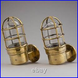 Nautical Marine USA Pattern Bronze Ship Passageway Wall Light Set of 2 Pcs