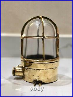 Nautical Marine Vintage Solid Brass Old Antique Ceiling Wall Lamp/light Lot Of 3