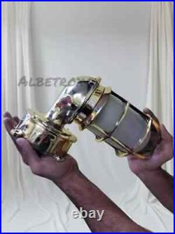 Nautical New Marine Brass Wall Sconce Oceanic Ship Light With Frosted Glass