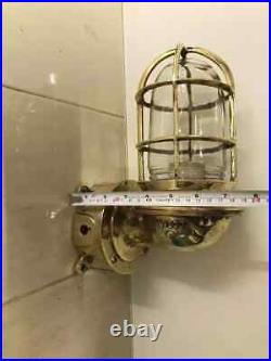 Nautical New Marine Brass Wall Sconce Oceanic Ship Light With Frosted Glass