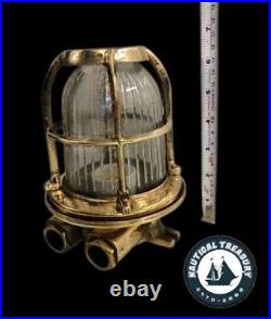 Nautical Reclaimed Antique Old Brass Original Wall Mount Bulkhead Light 1-Piece