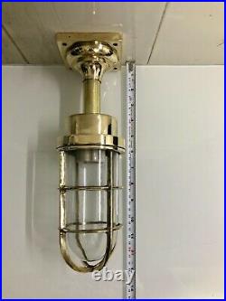 Nautical Ship Antique Lamp Passageway Solid Brass Bulkhead Ceiling Light Fixture