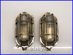 Nautical Solid Brass Marine Ship Lights Wall /Cover Passageway Light Set Of 2