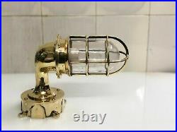 Nautical Solid Brass Outdoor Exterior Wall Light Fixture With Junction Box 2 Pcs