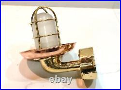 Nautical Style Marine Vintage Brass Swan Light with Copper Shade & Junction Box