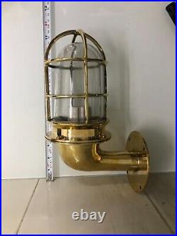 Nautical Style Marine Vintage Brass Swan Light with Copper Shade & Junction Box