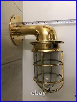 Nautical Style Marine Vintage Brass Swan Light with Copper Shade & Junction Box