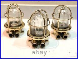 Nautical Style Original Vintage Brass Old Ship Bulkhead Ceiling Passage Light