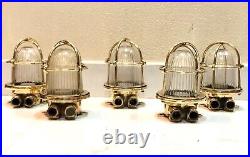 Nautical Style Original Vintage Brass Old Ship Bulkhead Ceiling Passage Light