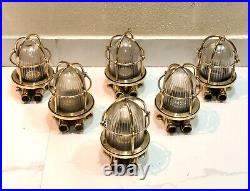 Nautical Style Original Vintage Brass Old Ship Bulkhead Ceiling Passage Light