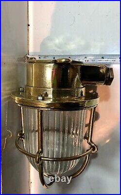 Nautical Style Original Vintage Brass Old Ship Bulkhead Ceiling Passage Light