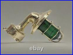 Nautical Style Vintage Brass Wall Sconce Shade Light with Green Red Glass