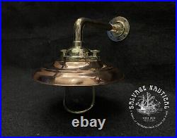 Nautical Style Wall Sconce New Brass Ship Bulkhead Light With Copper Shade