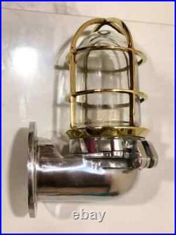 Nautical Vintage Japanese style Aluminum & Brass Bulkhead Wall Light 2 Pcs