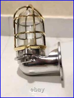 Nautical Vintage Japanese style Aluminum & Brass Bulkhead Wall Light 2 Pcs