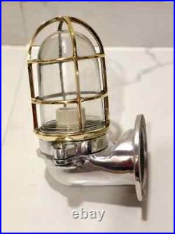 Nautical Vintage Japanese style Aluminum & Brass Bulkhead Wall Light 2 Pcs