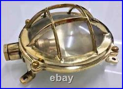 Nautical Vintage Light Solid Brass Marine Bulkhead Antique Deck Light 2 Pcs