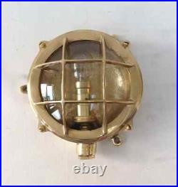 Nautical Vintage Light Solid Brass Marine Bulkhead Antique Deck Light 2 Pcs