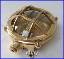 Nautical Vintage Light Solid Brass Marine Bulkhead Antique Deck Light 2 Pcs