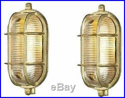 Nautical Vintage Marine Oval Ships Bulkhead Light Set Of 2