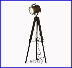Nautical Vintage Sport light Search Light With Wooden Tripod 42 inch Home Decor