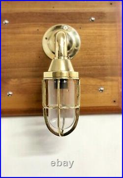 Nautical Vintage Style Alleyway Bulkhead Wall Brass Small New Light 2 Piece