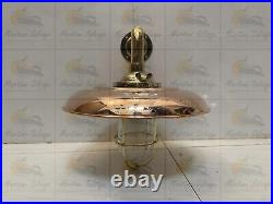 Nautical Vintage Style Brass Bulkhead Wall Mount With Copper Shade 2 Pcs