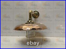 Nautical Vintage Style Brass Bulkhead Wall Mount With Copper Shade 2 Pcs