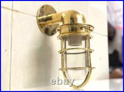 Nautical Vintage Style Bulkhead Alley Way 90° Small Brass New Light 2 Pcs