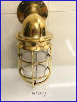 Nautical Vintage Style Bulkhead Alley Way 90° Small Brass New Light 2 Pcs