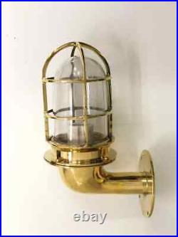 Nautical Vintage Style Bulkhead Alley Way 90° Small Brass New Light 2 Pcs