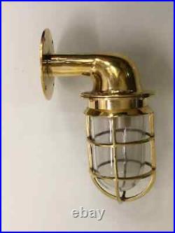 Nautical Vintage Style Bulkhead Alley Way 90° Small Brass New Light 2 Pcs