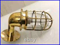 Nautical Vintage Style Bulkhead Alley Way 90° Small Brass New Light 2 Pcs