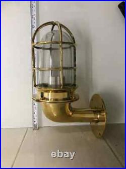 Nautical Vintage Style Bulkhead Alley Way 90° Small Brass New Light 2 Pcs