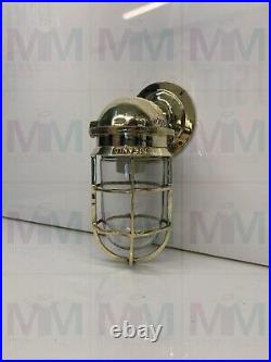 Nautical Vintage Style Bulkhead Wall Light Fixture Brass New