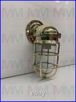 Nautical Vintage Style Bulkhead Wall Light Fixture Brass New