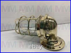 Nautical Vintage Style Bulkhead Wall Light Fixture Brass New