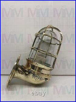 Nautical Vintage Style Bulkhead Wall Light Fixture Brass New