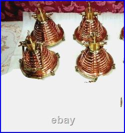 Nautical Vintage Style Cargo Pendent Spot Copper & Brass Ceiling New Light 4 Pc