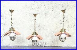 Nautical Vintage Style Hanging Bulkhead Brass & Copper Shade New Light 1 pc