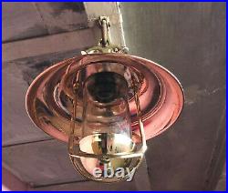 Nautical Vintage Style Hanging Bulkhead Brass & Copper Shade New Light 1pcs
