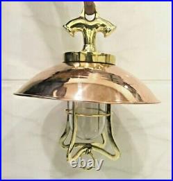 Nautical Vintage Style Hanging Bulkhead Brass & Copper Shade New Light 2 pcs