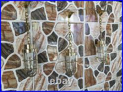 Nautical Vintage Style Hanging Bulkhead Brass New Light lot of 5 pcs