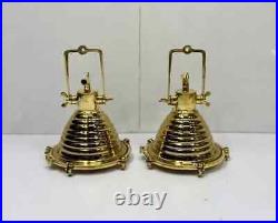 Nautical Vintage Style Marine Brass Hanging Cargo Pendant Spot Light Fixture 1PS